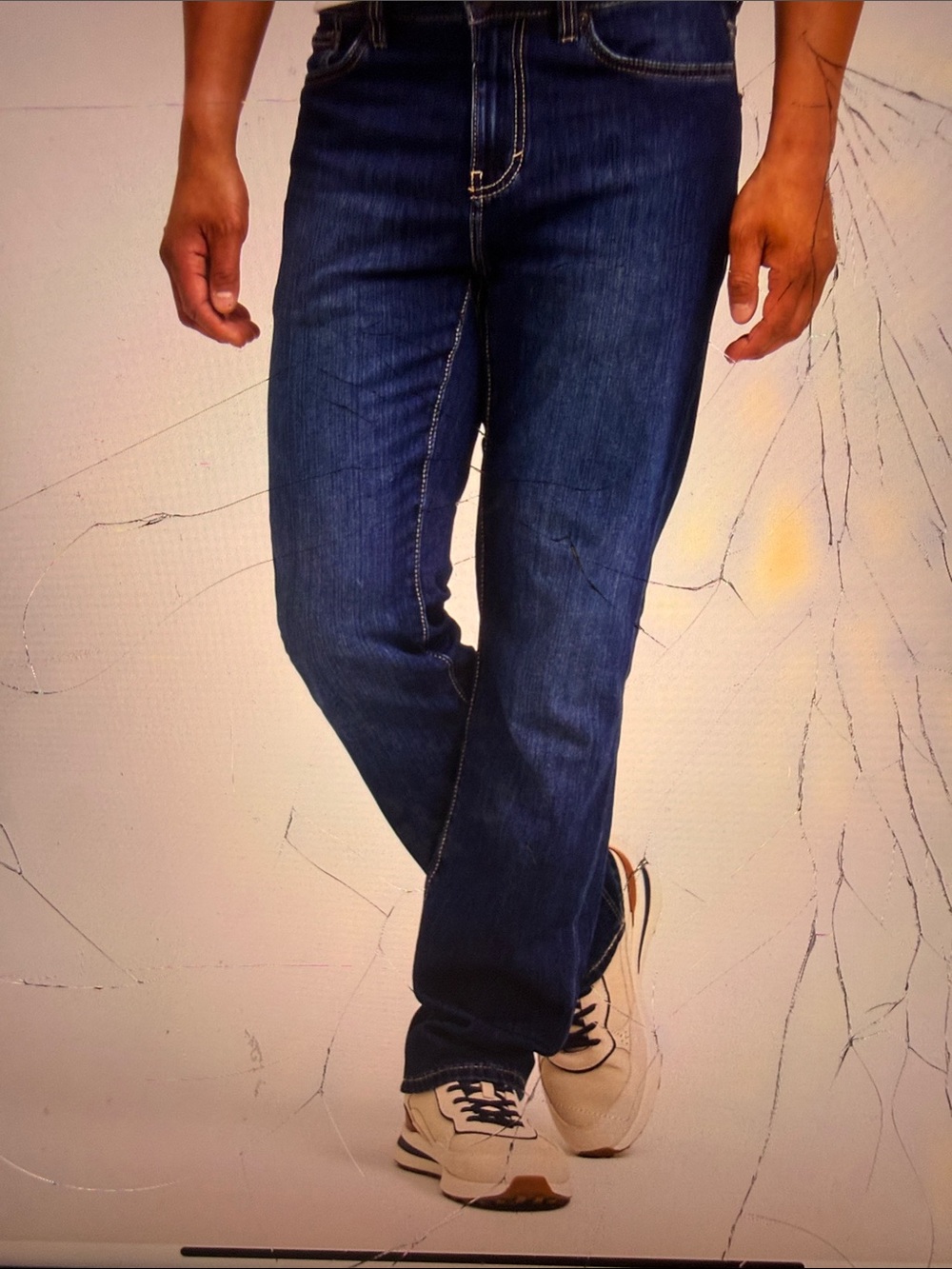 Classic Men's Dark Blue Straight-Leg Jeans Denver Hayes 34x30